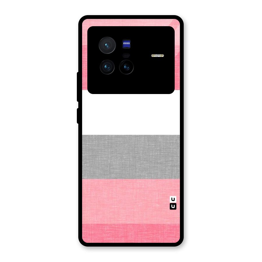 Shades Pink Stripes Glass Back Case for Vivo X80