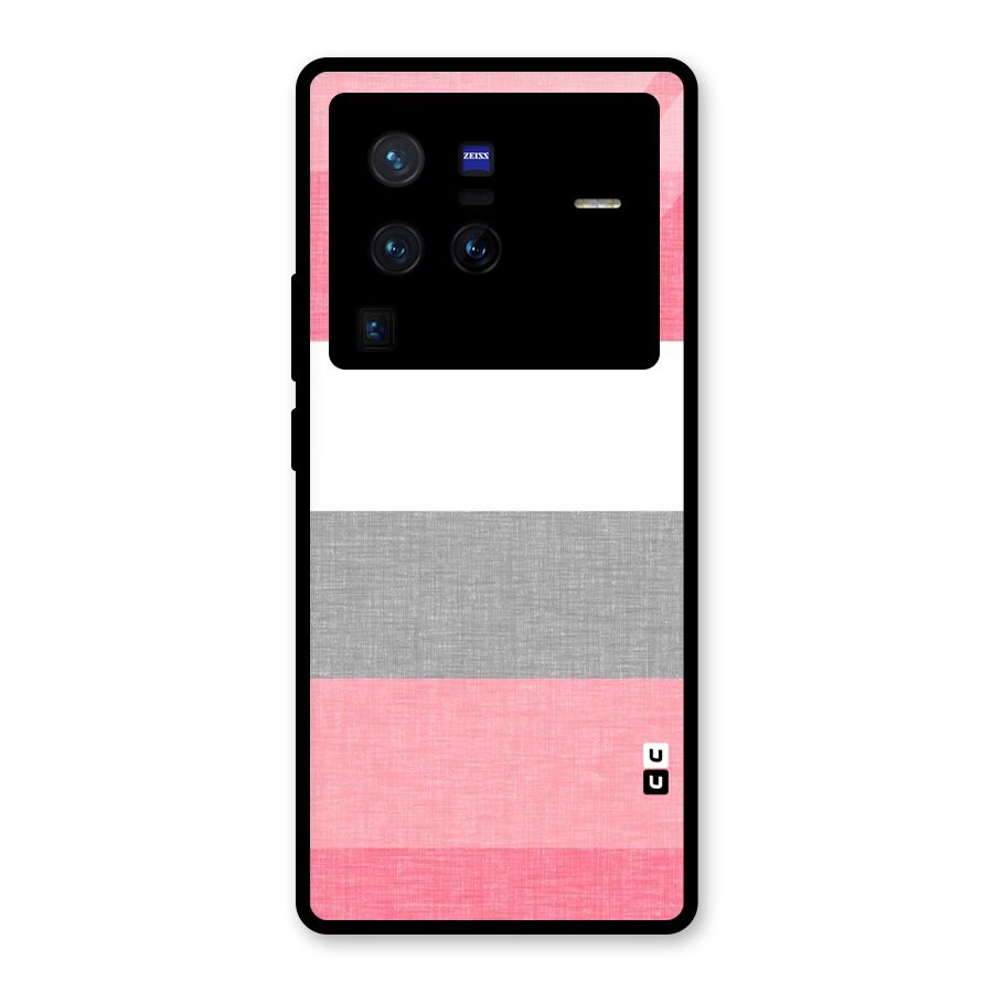 Shades Pink Stripes Glass Back Case for Vivo X80 Pro