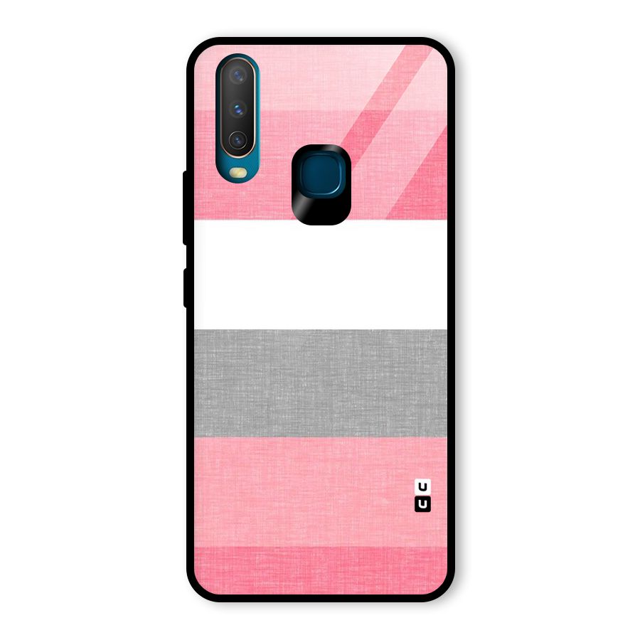 Shades Pink Stripes Glass Back Case for Vivo Y12