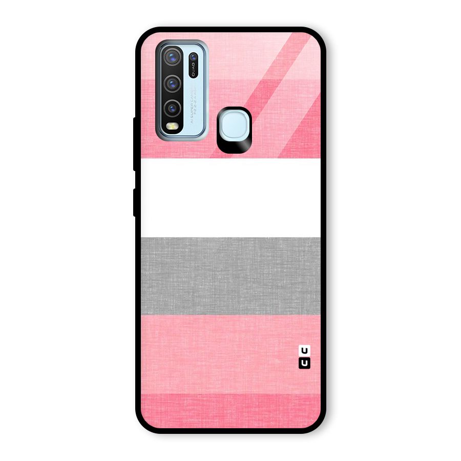 Shades Pink Stripes Glass Back Case for Vivo Y50