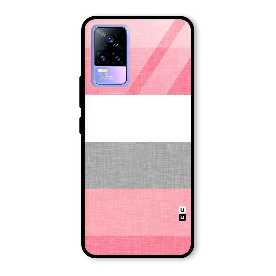 Shades Pink Stripes Glass Back Case for Vivo Y73