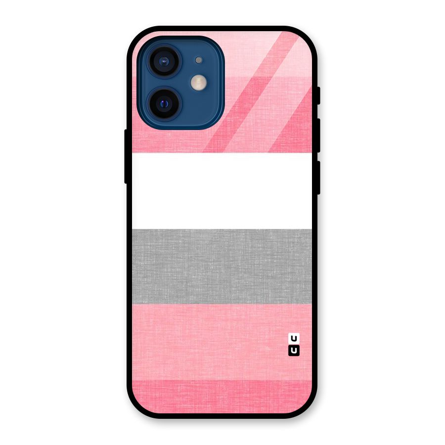 Shades Pink Stripes Glass Back Case for iPhone 12 Mini
