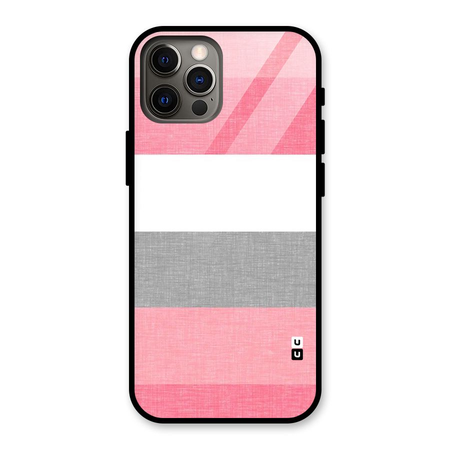 Shades Pink Stripes Glass Back Case for iPhone 12 Pro