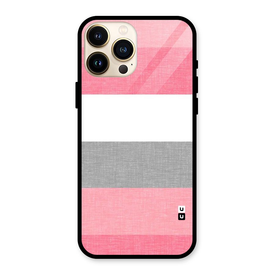 Shades Pink Stripes Glass Back Case for iPhone 13 Pro Max