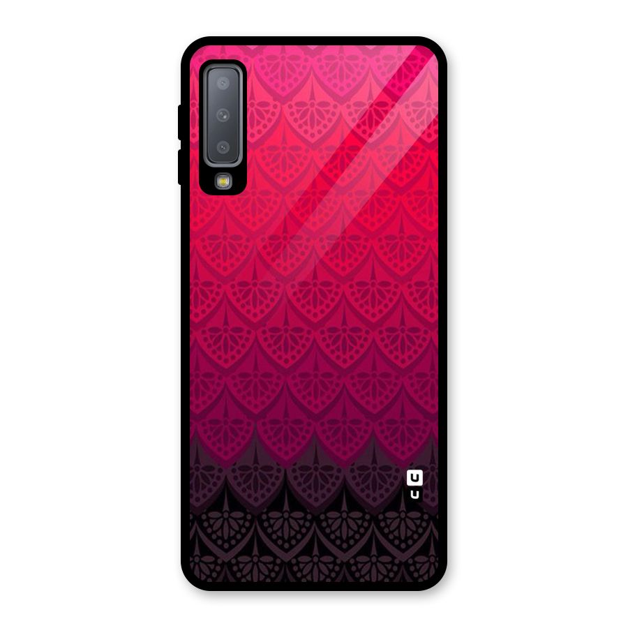 Shades Red Design Glass Back Case for Galaxy A7 (2018)