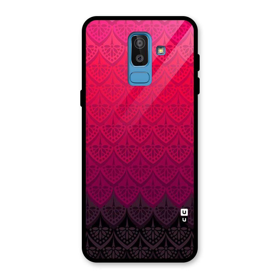 Shades Red Design Glass Back Case for Galaxy J8