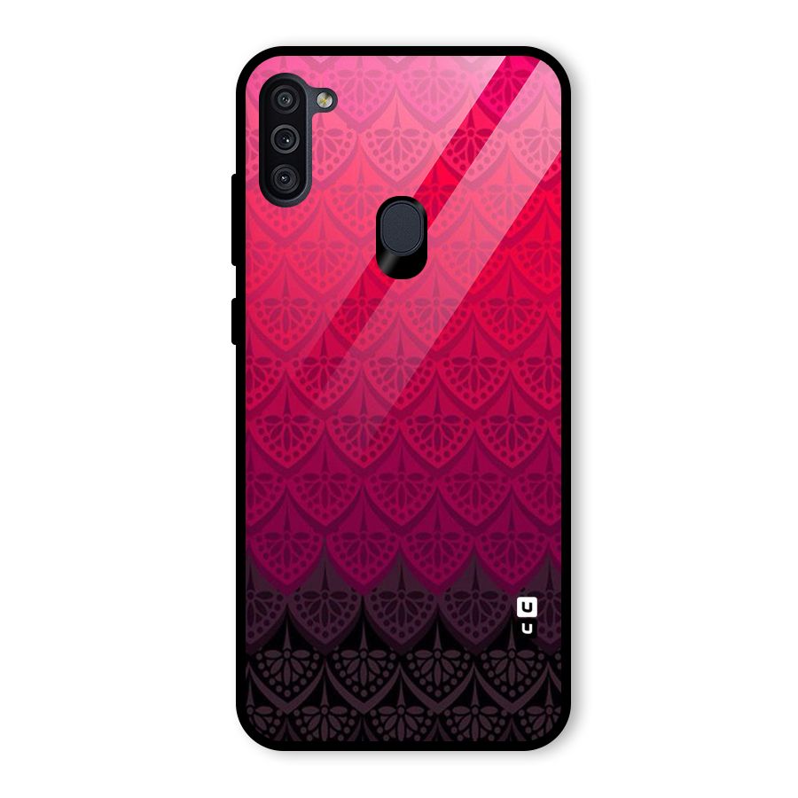 Shades Red Design Glass Back Case for Galaxy M11