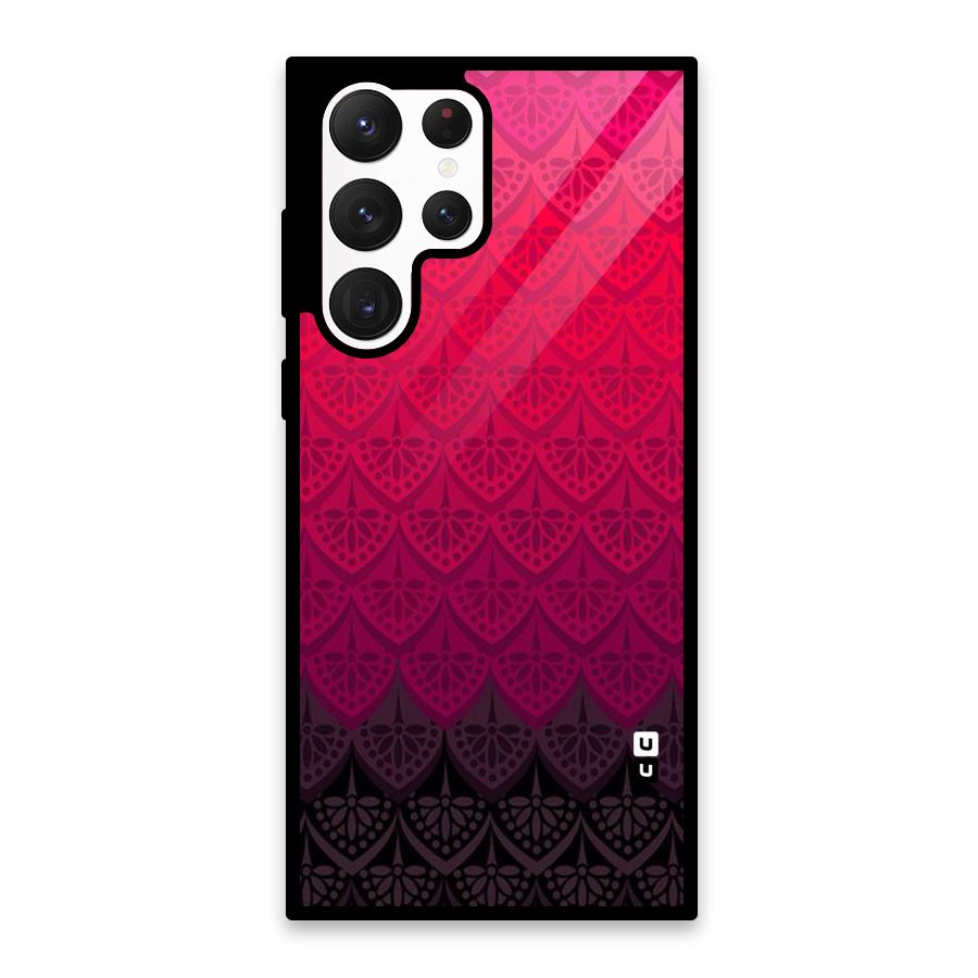 Shades Red Design Glass Back Case for Galaxy S22 Ultra 5G