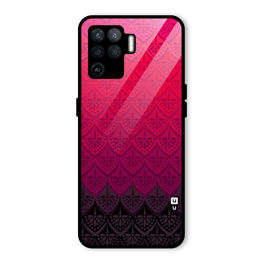 Shades Red Design Glass Back Case for Oppo F19 Pro