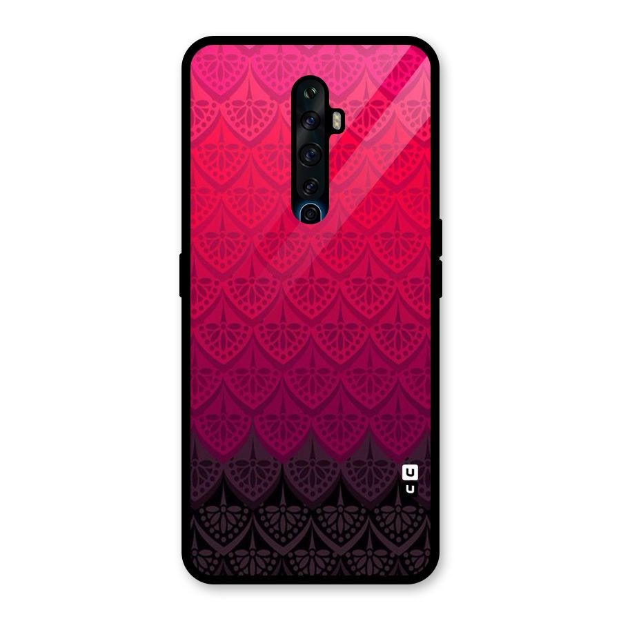 Shades Red Design Glass Back Case for Oppo Reno2 F