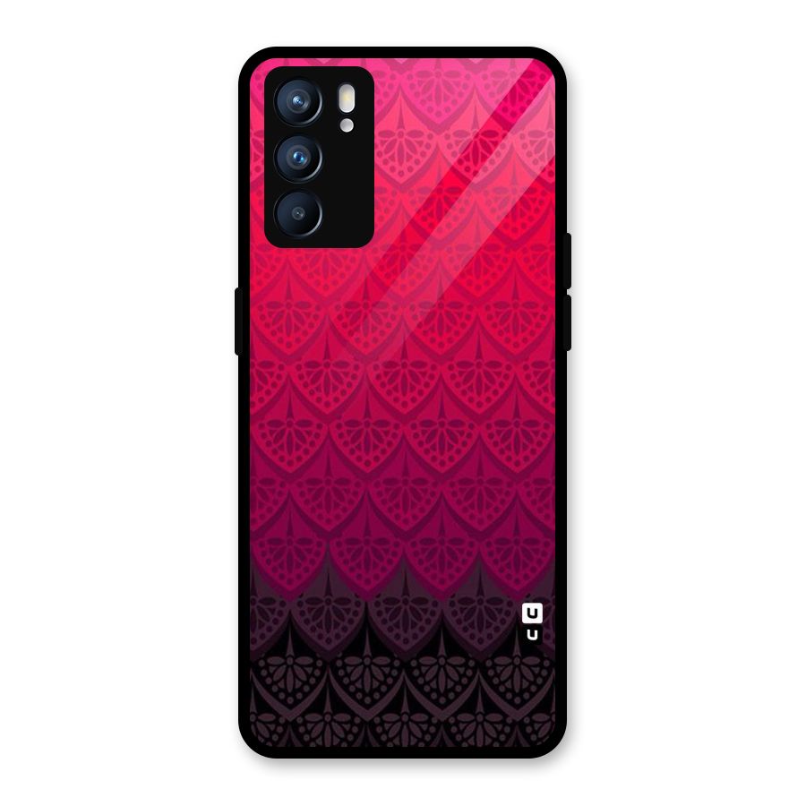 Shades Red Design Glass Back Case for Oppo Reno6 5G