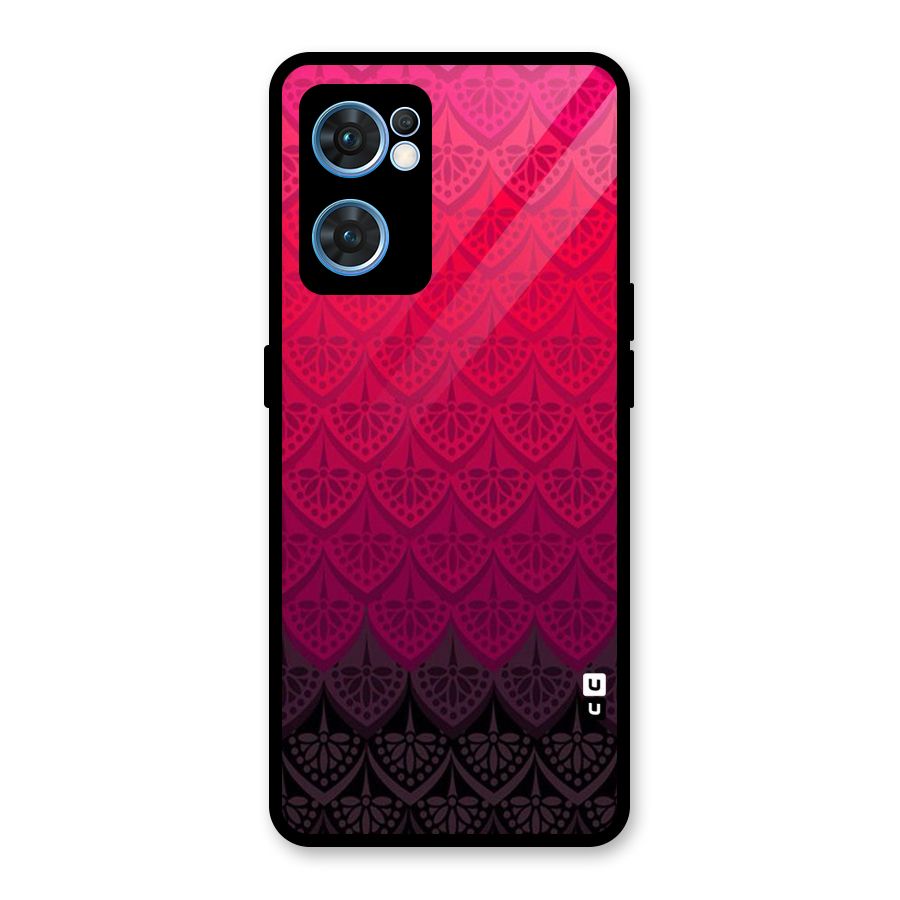 Shades Red Design Glass Back Case for Oppo Reno7 5G
