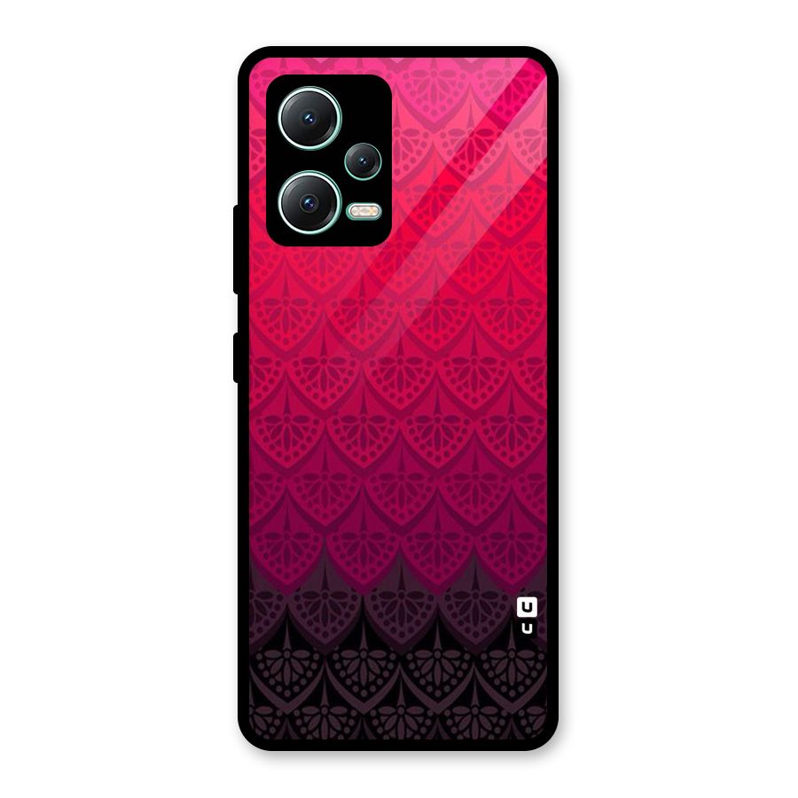 Shades Red Design Glass Back Case for Redmi Note 12 5G