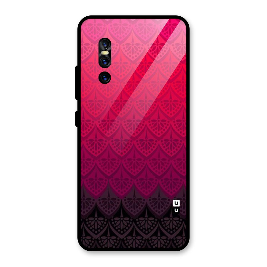 Shades Red Design Glass Back Case for Vivo V15 Pro