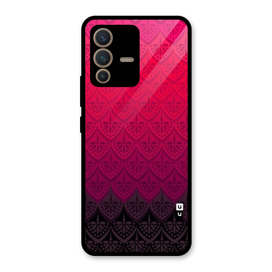 Shades Red Design Glass Back Case for Vivo V23 5G
