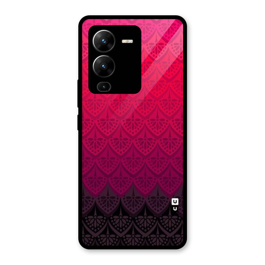 Shades Red Design Glass Back Case for Vivo V25 Pro