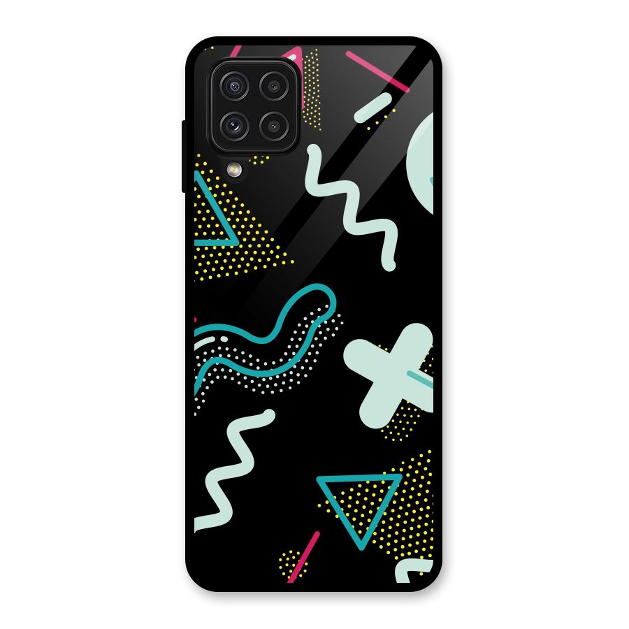 Shapes Pattern Glass Back Case for Galaxy A22 4G