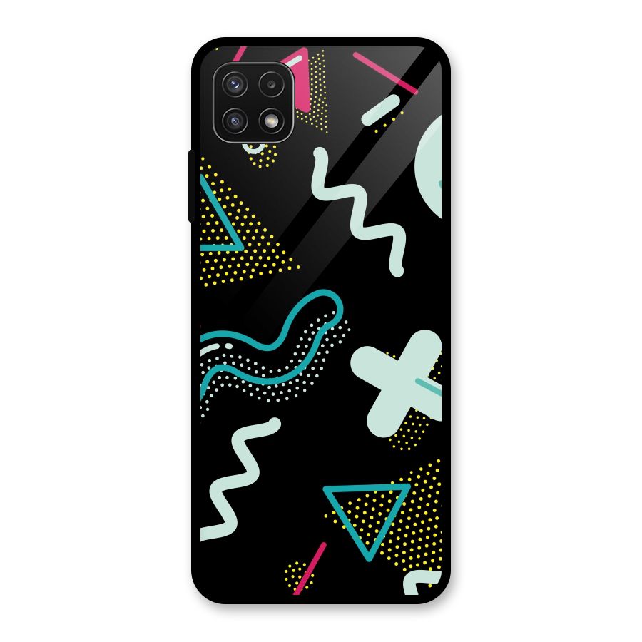 Shapes Pattern Glass Back Case for Galaxy A22 5G