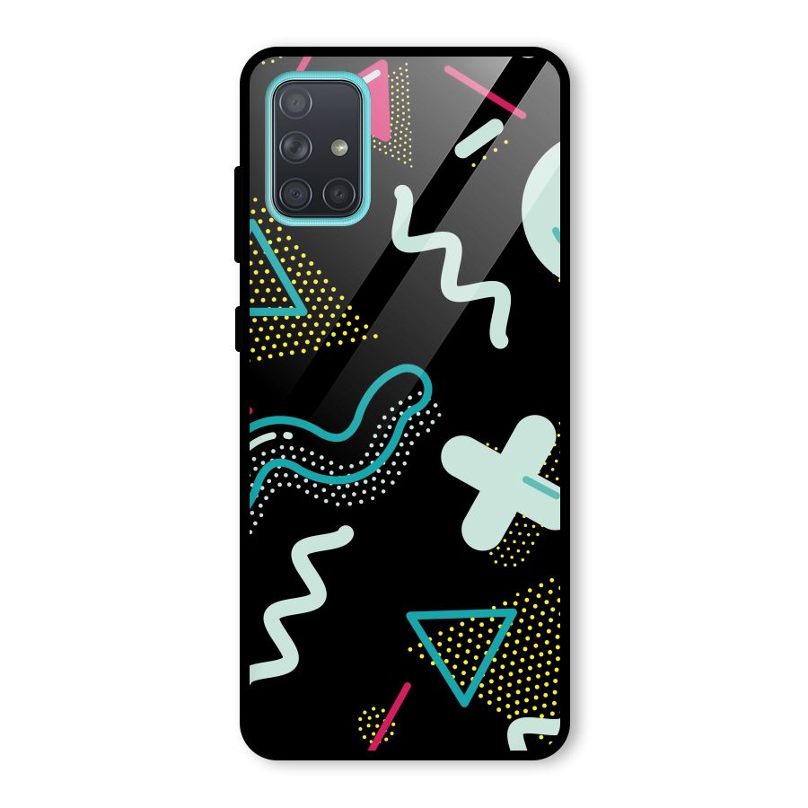 Shapes Pattern Glass Back Case for Galaxy A71
