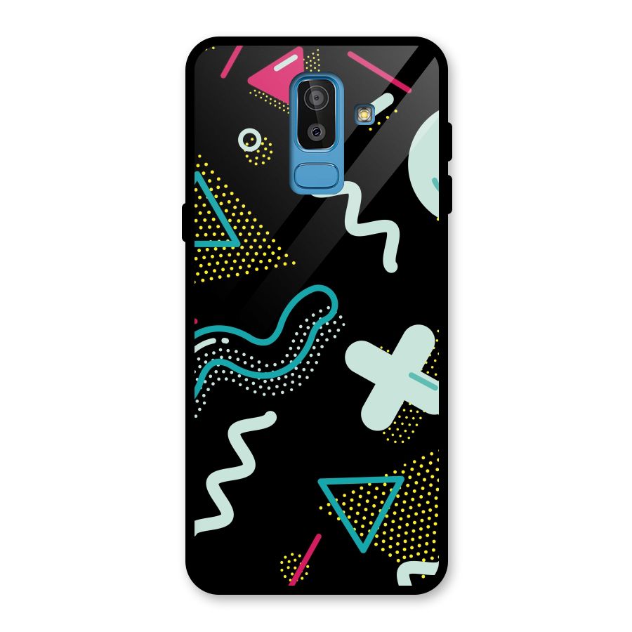Shapes Pattern Glass Back Case for Galaxy J8