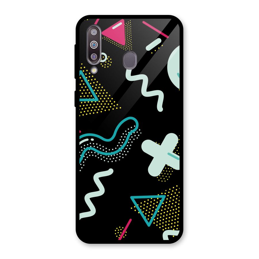 Shapes Pattern Glass Back Case for Galaxy M30