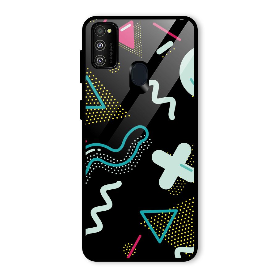 Shapes Pattern Glass Back Case for Galaxy M30s