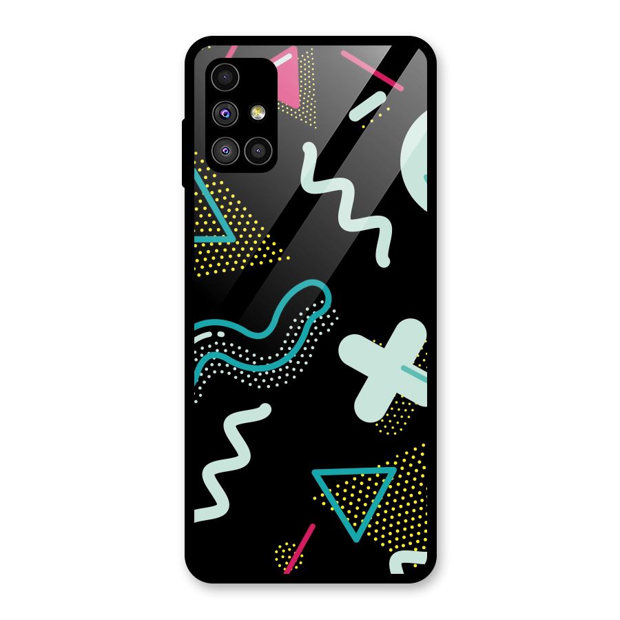 Shapes Pattern Glass Back Case for Galaxy M51