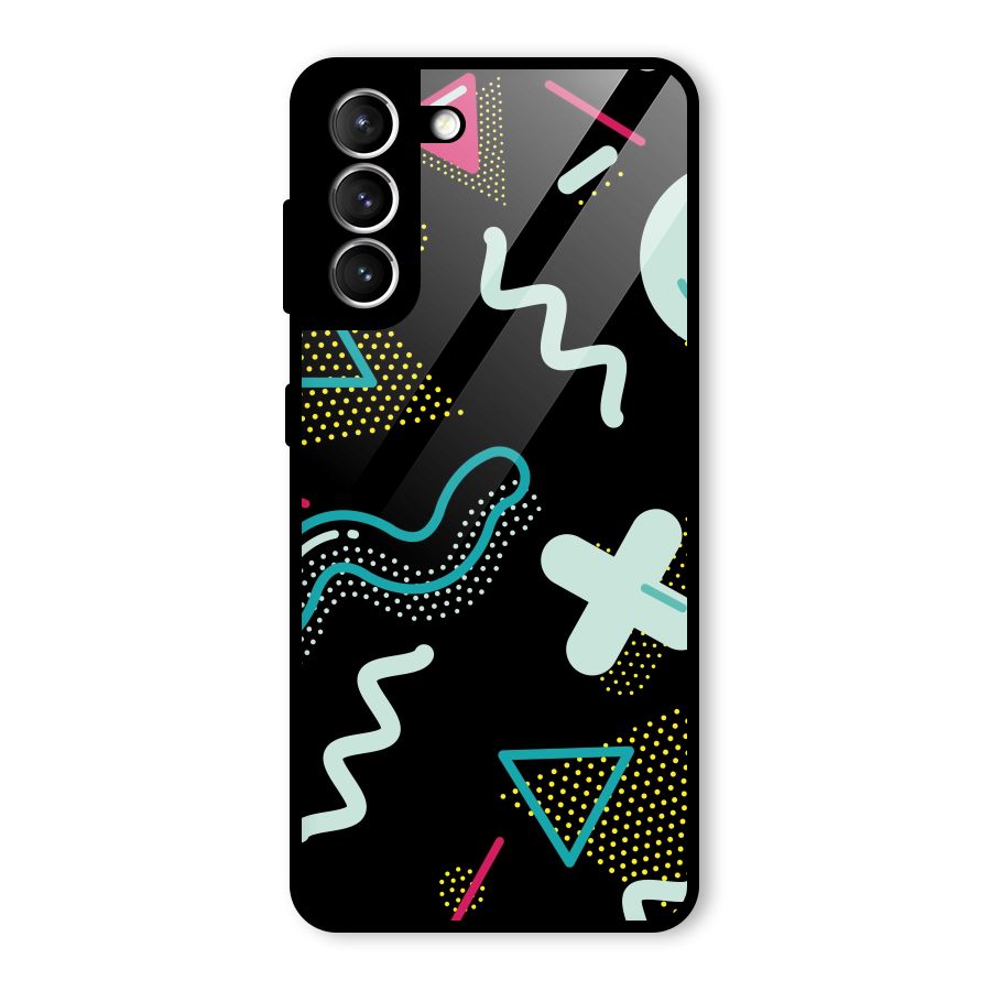 Shapes Pattern Glass Back Case for Galaxy S21 5G