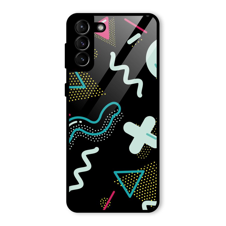 Shapes Pattern Glass Back Case for Galaxy S21 Plus