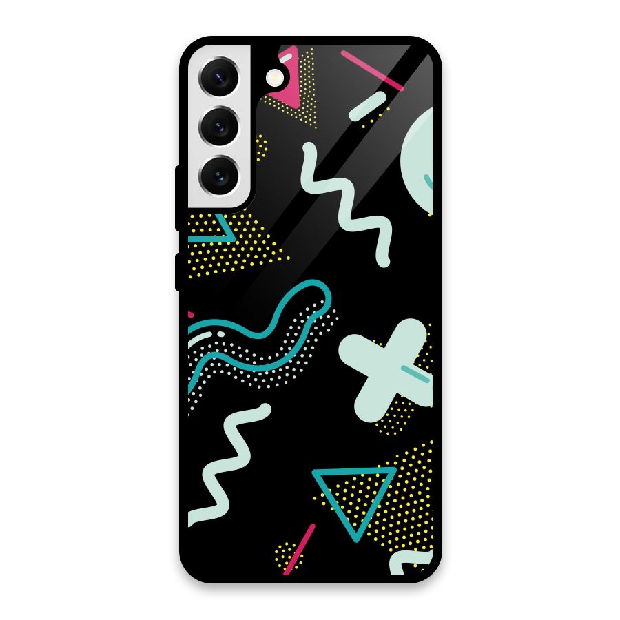 Shapes Pattern Glass Back Case for Galaxy S22 Plus 5G