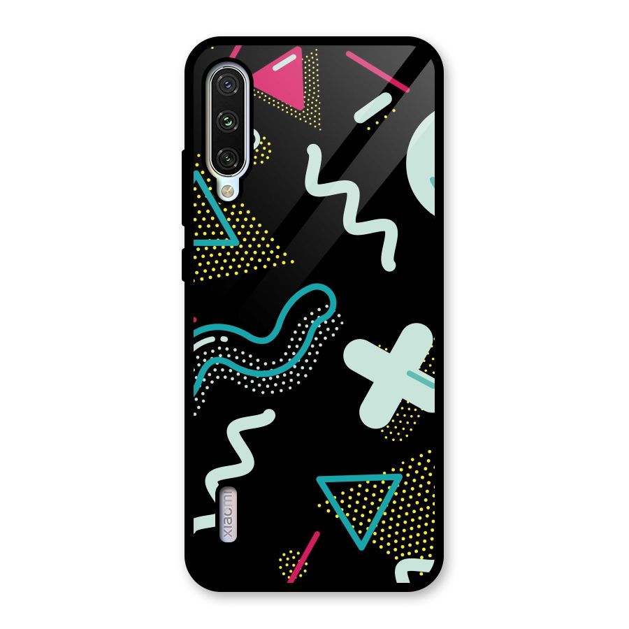 Shapes Pattern Glass Back Case for Mi A3