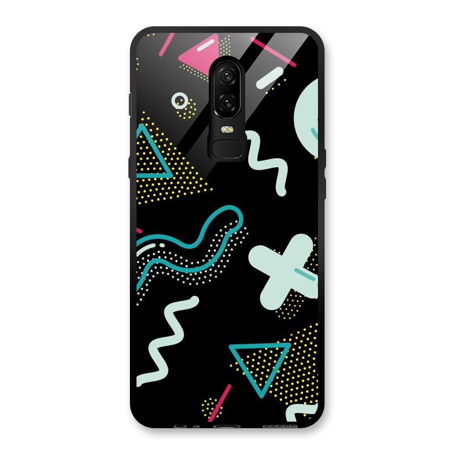 Shapes Pattern Glass Back Case for OnePlus 6