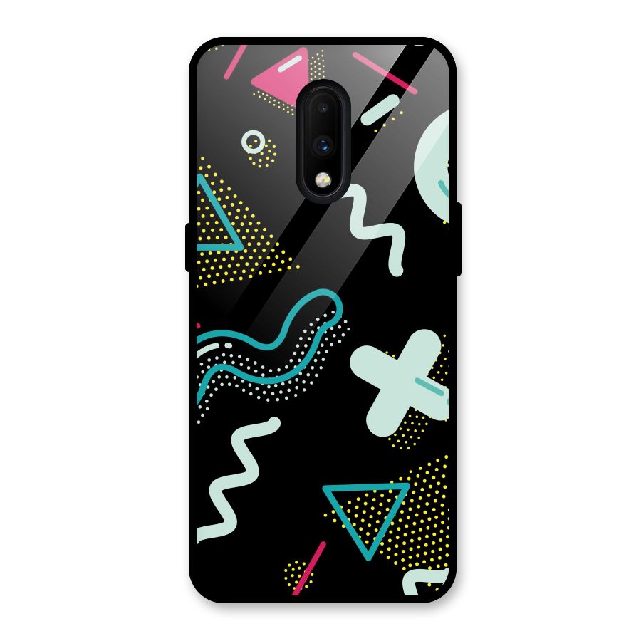Shapes Pattern Glass Back Case for OnePlus 7