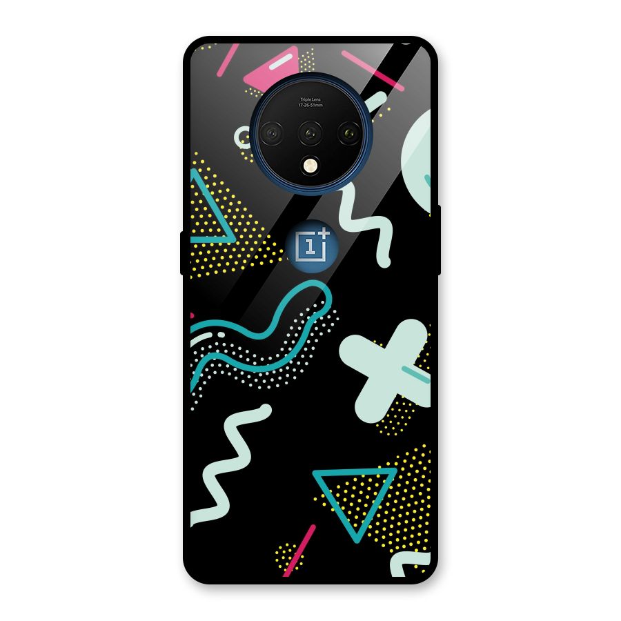 Shapes Pattern Glass Back Case for OnePlus 7T