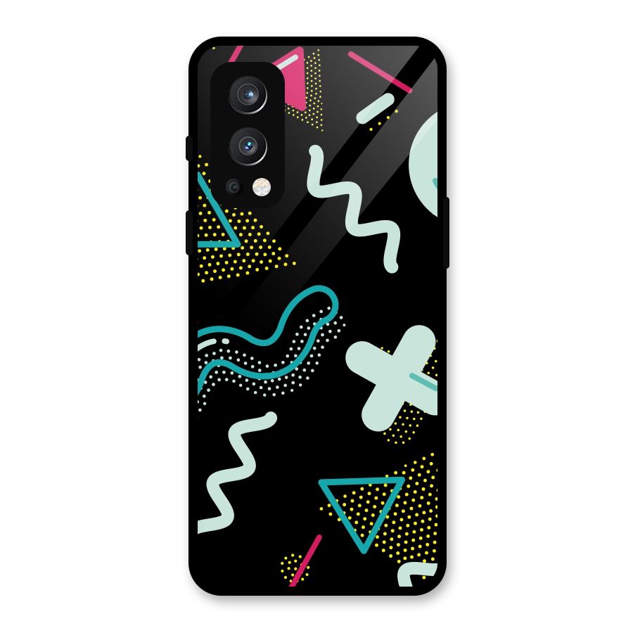 Shapes Pattern Glass Back Case for OnePlus Nord 2 5G