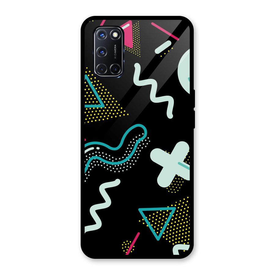 Shapes Pattern Glass Back Case for Oppo A52