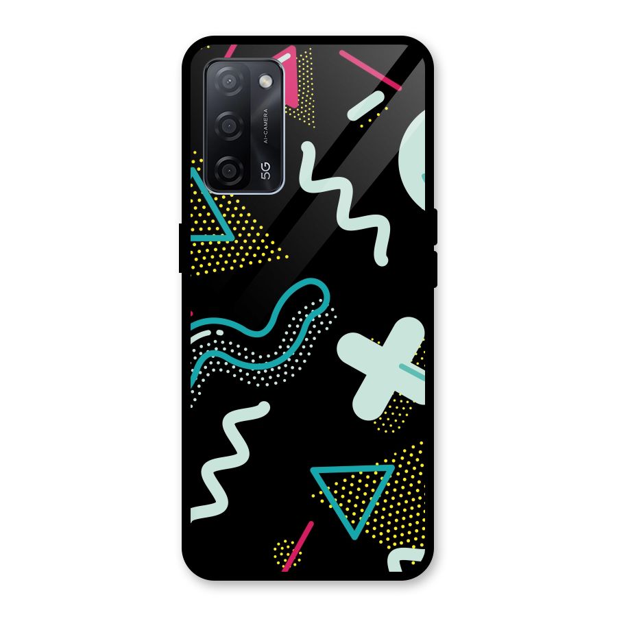 Shapes Pattern Glass Back Case for Oppo A53s 5G