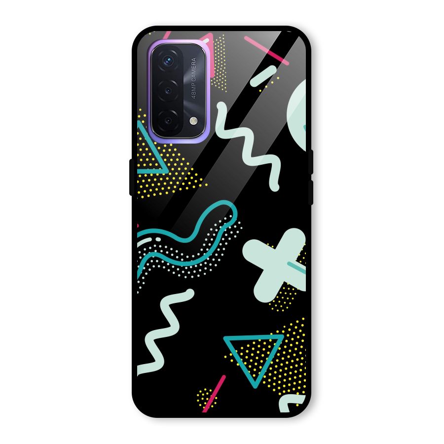 Shapes Pattern Glass Back Case for Oppo A74 5G