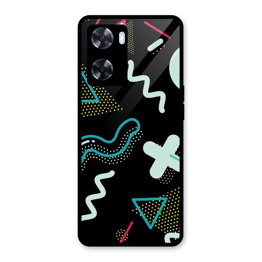 Shapes Pattern Glass Back Case for Oppo A77