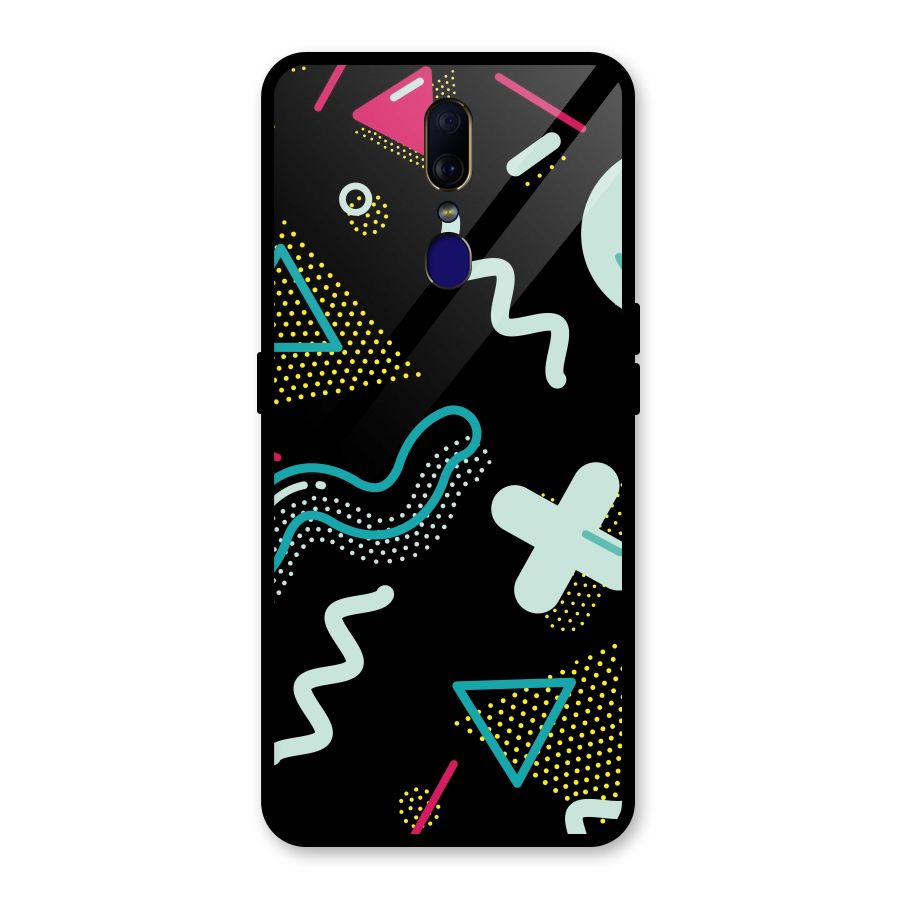 Shapes Pattern Glass Back Case for Oppo F11