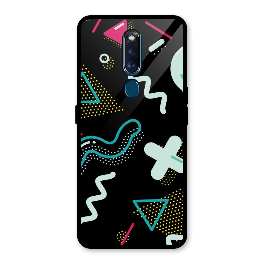 Shapes Pattern Glass Back Case for Oppo F11 Pro