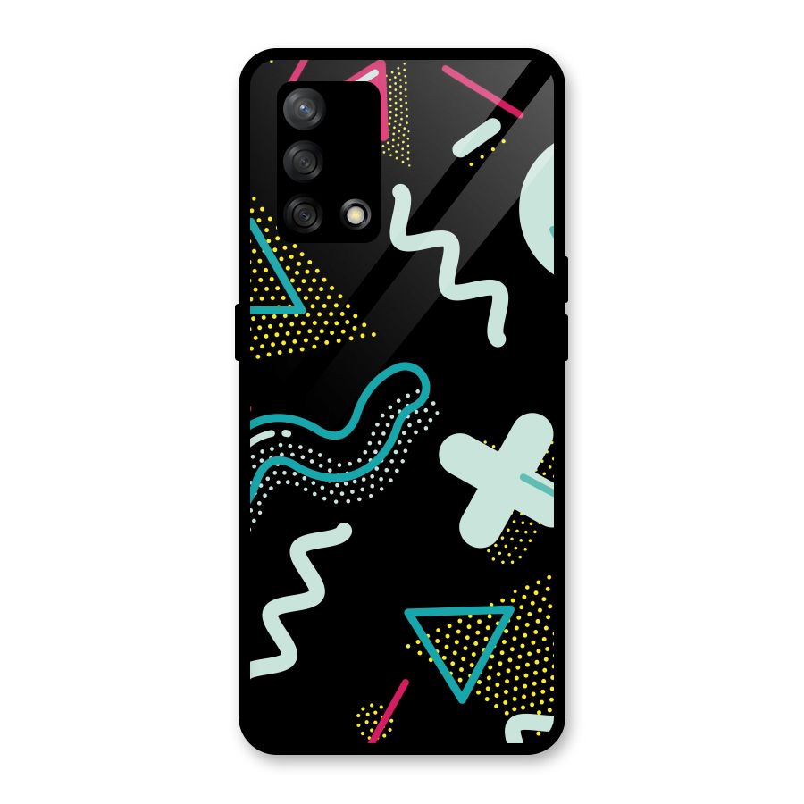 Shapes Pattern Glass Back Case for Oppo F19
