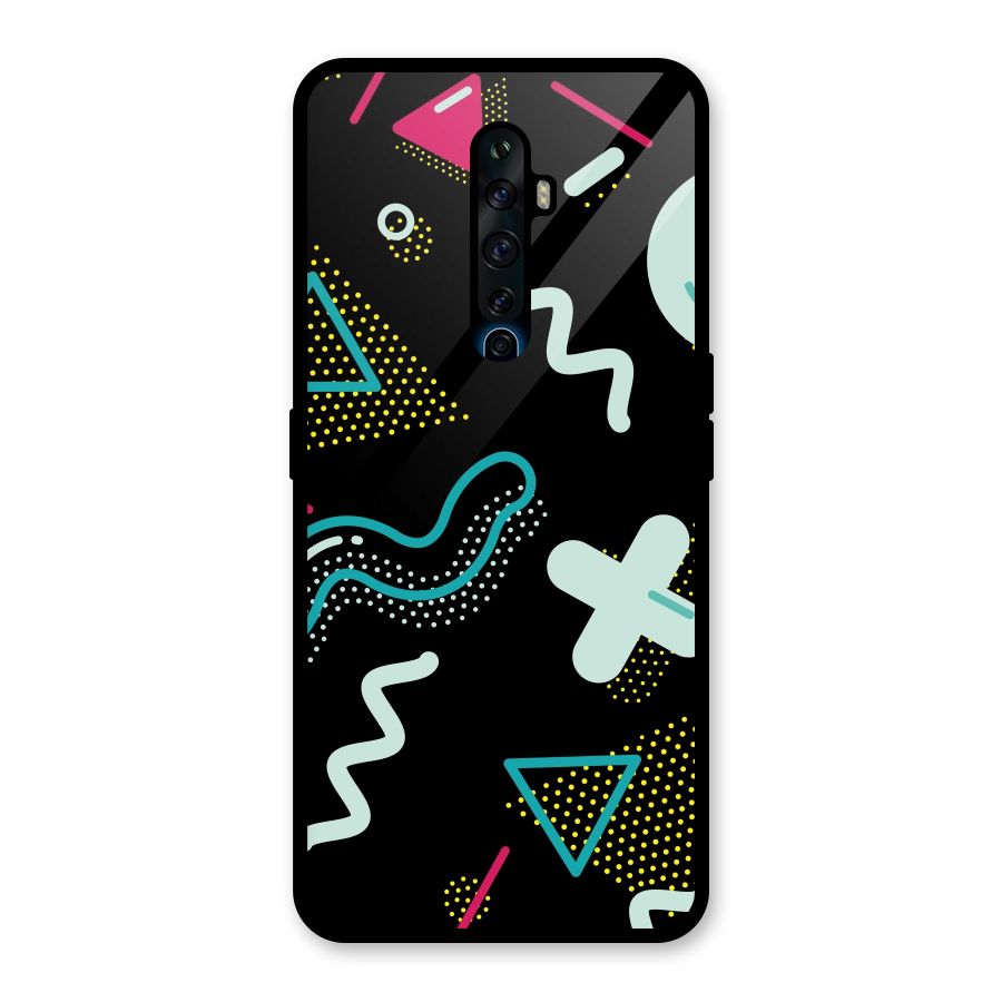 Shapes Pattern Glass Back Case for Oppo Reno2 F