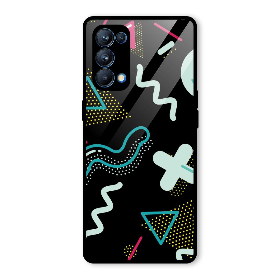 Shapes Pattern Glass Back Case for Oppo Reno5 Pro 5G