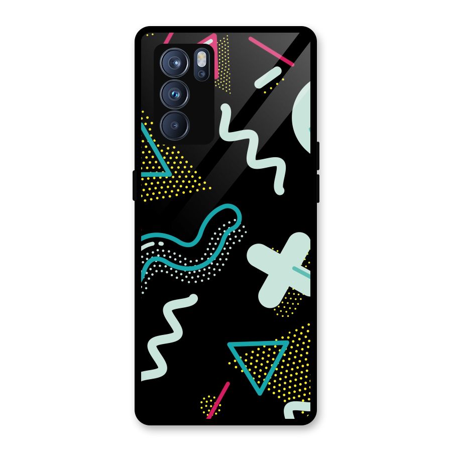 Shapes Pattern Glass Back Case for Oppo Reno6 Pro 5G