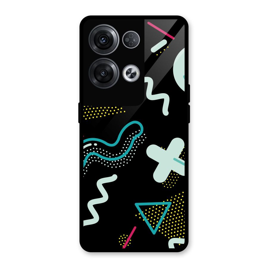 Shapes Pattern Glass Back Case for Oppo Reno8 Pro 5G