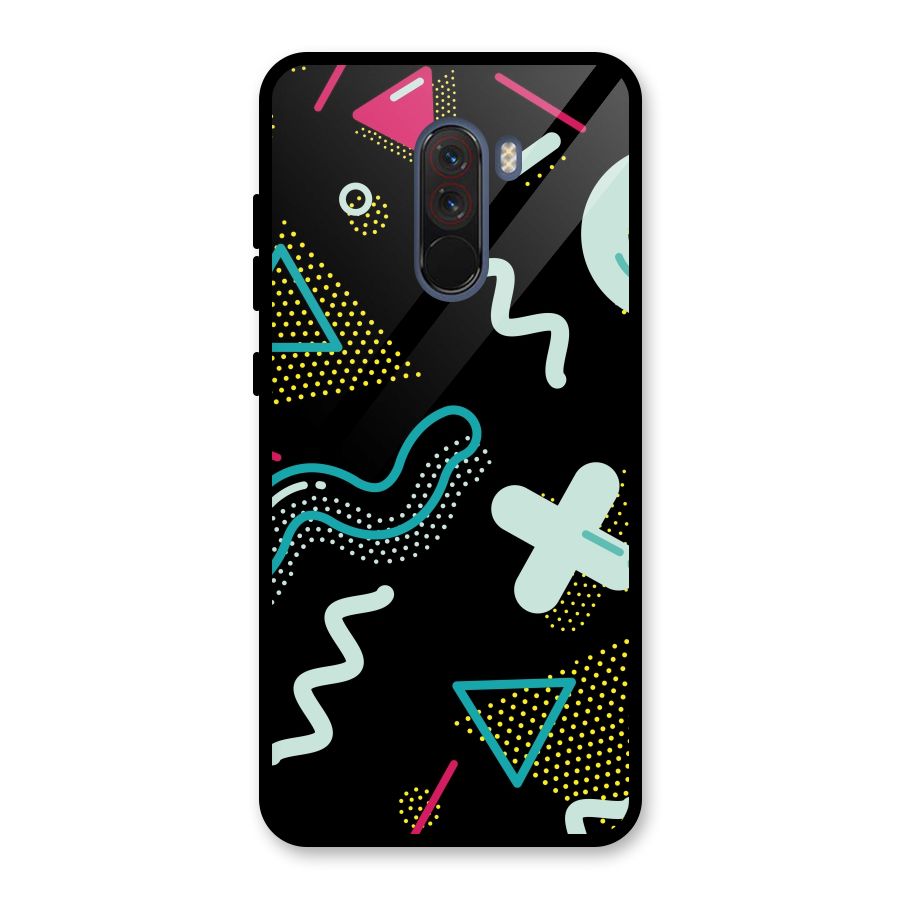 Shapes Pattern Glass Back Case for Poco F1