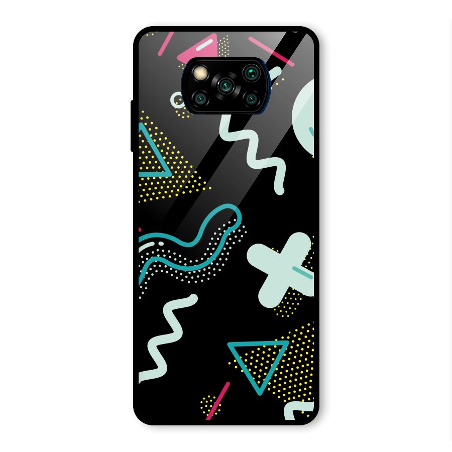Shapes Pattern Glass Back Case for Poco X3 Pro