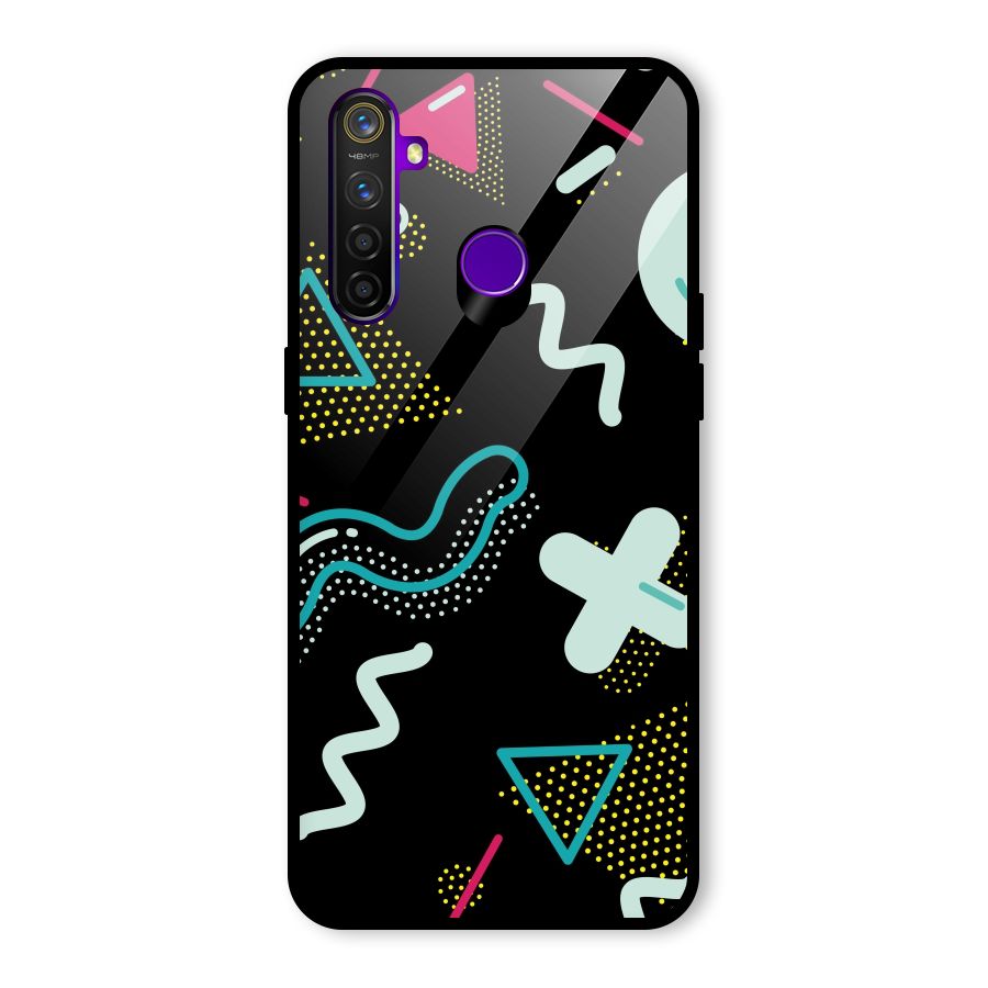 Shapes Pattern Glass Back Case for Realme 5 Pro