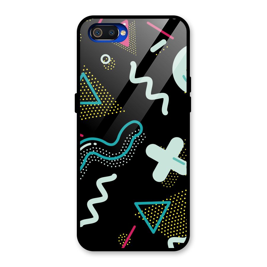 Shapes Pattern Glass Back Case for Realme C2